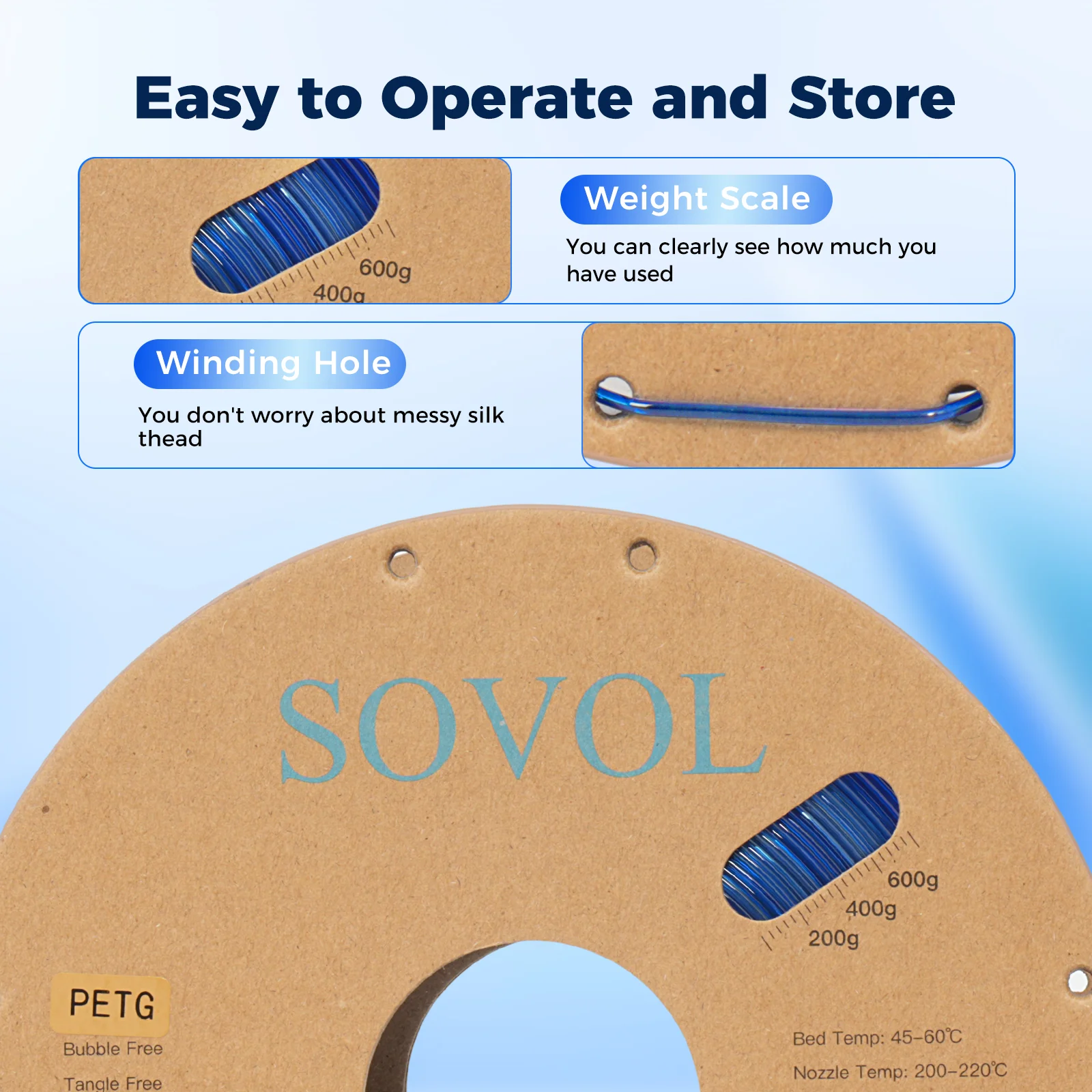 Sovol PETG 3D Filaments Gradient Blue - Image 10
