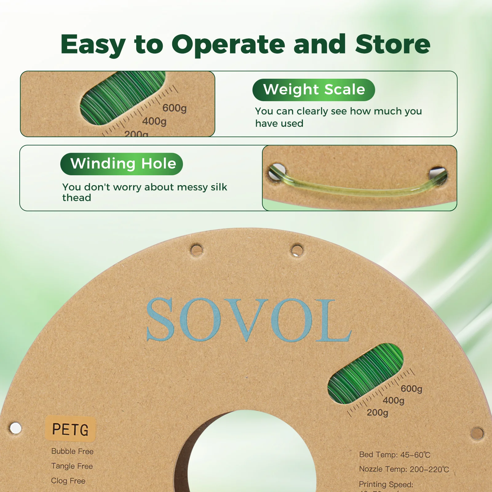 Sovol PETG 3D Filaments Gradient Green - Image 10