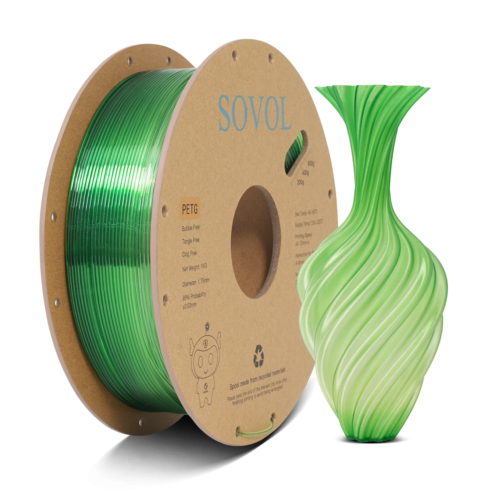 Sovol PETG 3D Filaments Gradient Green - Image 7