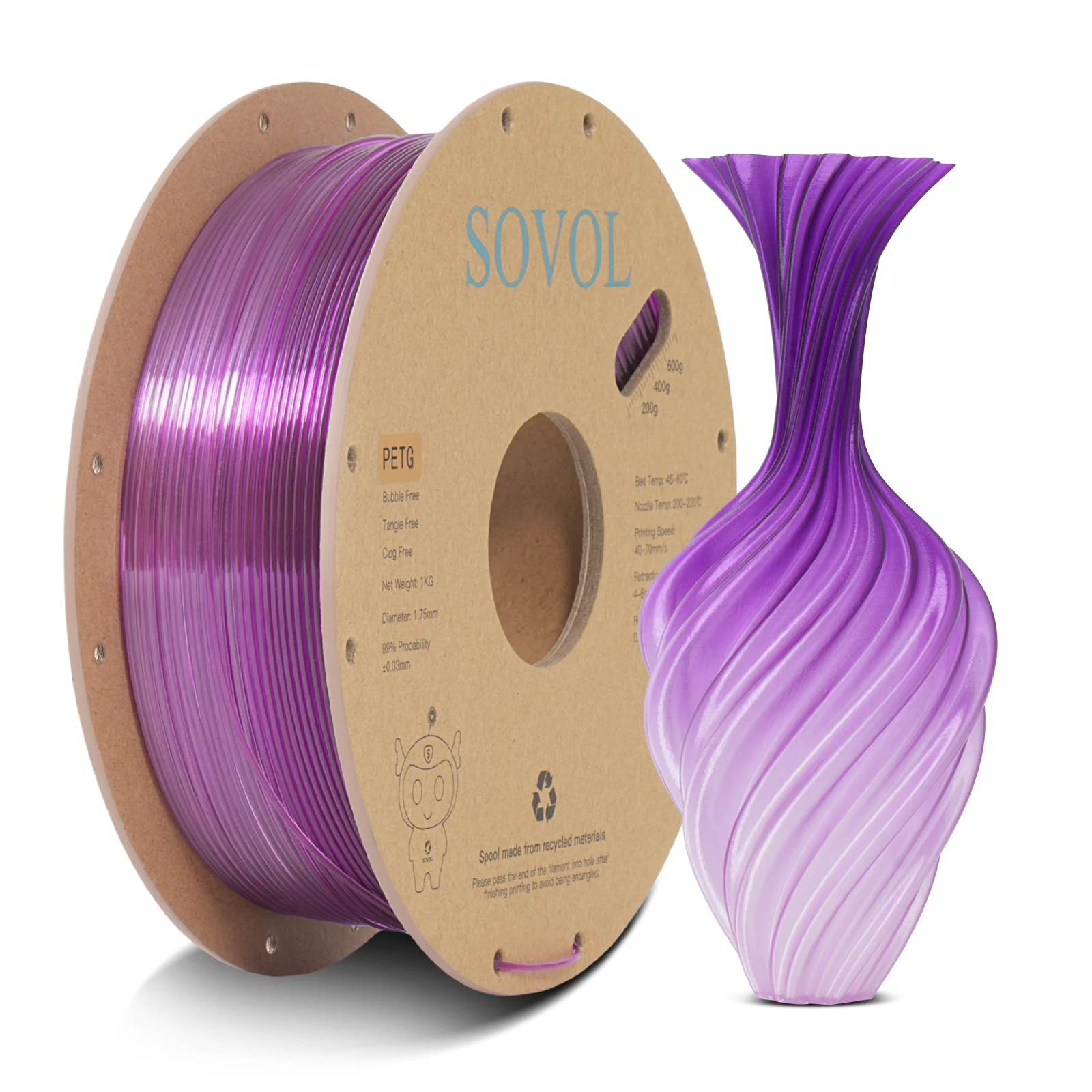 Sovol PETG 3D Filaments Gradient Purple - Image 10