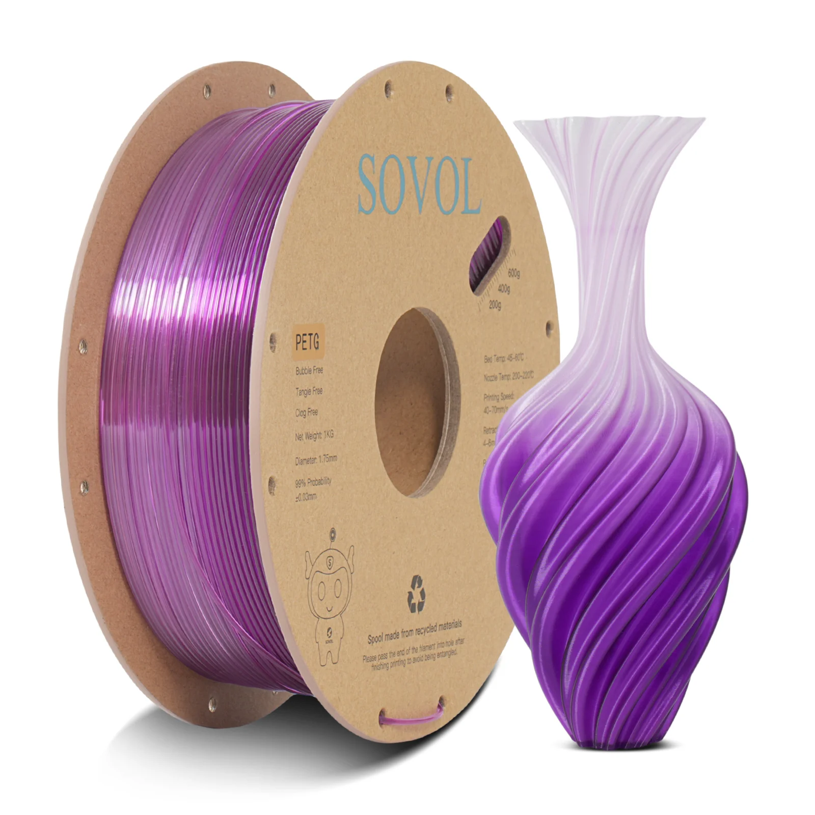 Sovol PETG 3D Filaments Gradient Purple - Image 4
