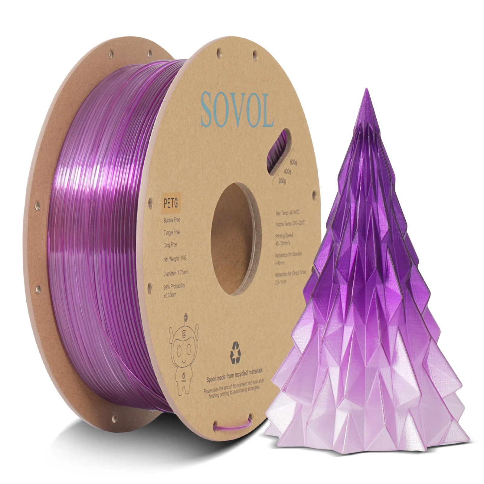 Sovol PETG 3D Filaments Gradient Purple - Image 7